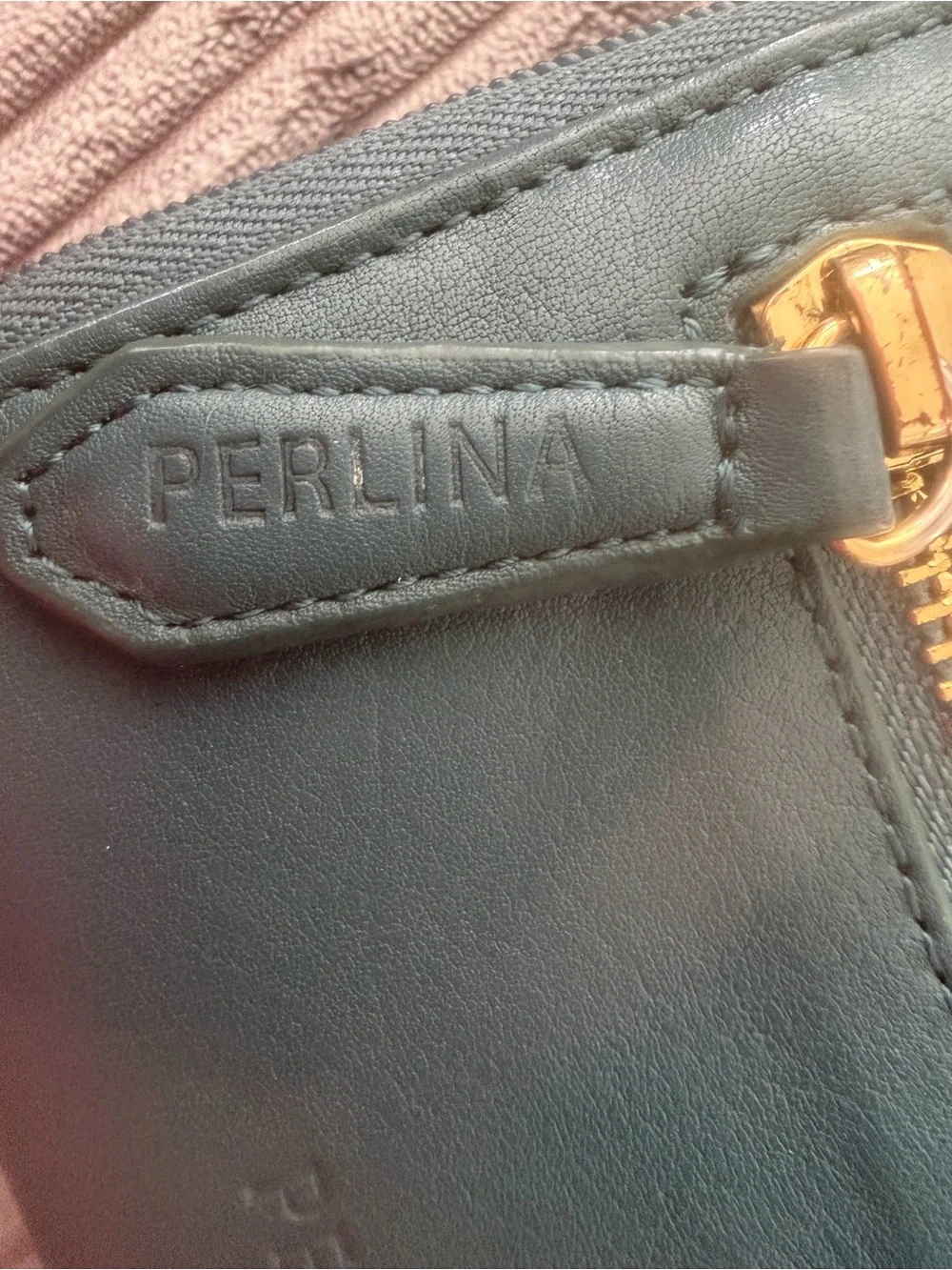 Perlina Forest Green Leather Crossbody with Gold Hardware